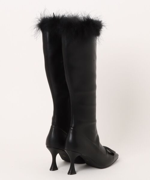 Rose Muse(ロゼミューズ)の「Fur attach stretch long boots(ブーツ・レディース・ブラック・LARGE/MEDIUM/SMALL)」の5枚目の写真