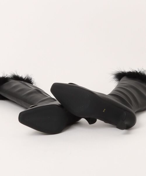 Rose Muse(ロゼミューズ)の「Fur attach stretch long boots(ブーツ・レディース・ブラック・LARGE/MEDIUM/SMALL)」の6枚目の写真