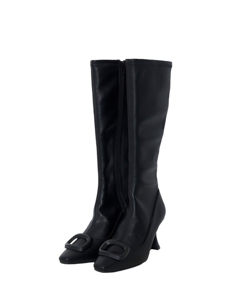 Rose Muse(ロゼミューズ)の「Fur attach stretch long boots(ブーツ・レディース・ブラック・LARGE/MEDIUM/SMALL)」の2枚目の写真