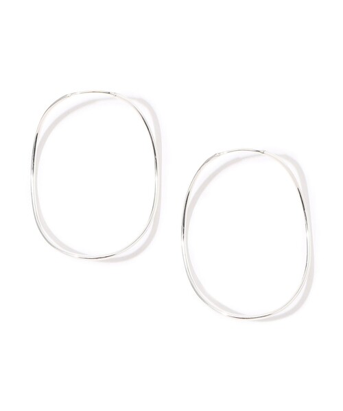 BAR JEWELLERY フープピアス シルバー　両耳用 BAR Jewellery CONTOUR シルバーピアス（ピアス（両耳用））｜BAR