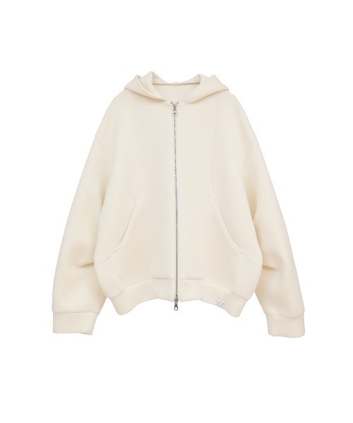MANOF(マノフ)の「LOGO ROUND HOODIE(パーカー・レディース・アイボリー/チャコールグレー・F)」の20枚目の写真