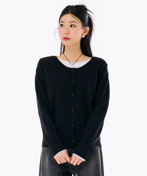 CHASECULT（チェイスカルト）の「レディースレイヤードニットカーディガン-FARG5261B03（ニット/セーター・レディース・ブラック・90/85）」の2枚目の写真