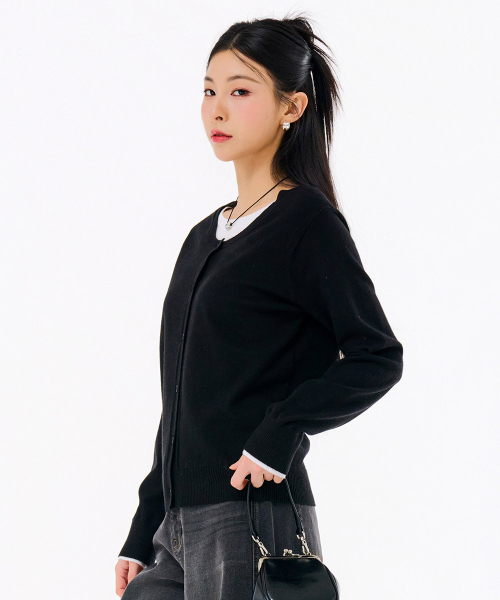 CHASECULT（チェイスカルト）の「レディースレイヤードニットカーディガン-FARG5261B03（ニット/セーター・レディース・ブラック・90/85）」の5枚目の写真