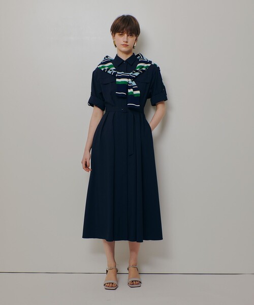 allureville（アルアバイル）の「サッカーターンバックワンピース（ワンピース・レディース・ネイビー/オフホワイト/グリーン・2）」の18枚目の写真