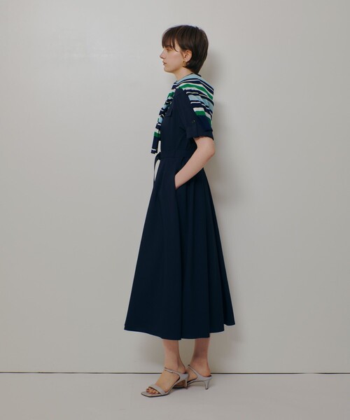 allureville（アルアバイル）の「サッカーターンバックワンピース（ワンピース・レディース・ネイビー/オフホワイト/グリーン・2）」の20枚目の写真