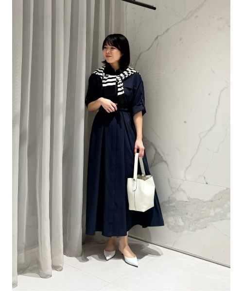 allureville（アルアバイル）の「サッカーターンバックワンピース（ワンピース・レディース・ネイビー/オフホワイト/グリーン・2）」の4枚目の写真