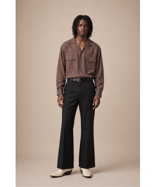 2AM(ツーエイエム)の「DELMAR デルマー / SNAP-UP GABARDINE SHIRT(シャツ/ブラウス・メンズ・ブラウン/レオパード/ブラック/スモークピンク・MEDIUM/LARGE/SMALL)」の3枚目の写真