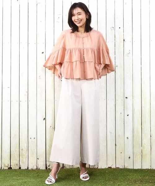 MK MICHEL KLEIN（エムケーミッシェルクラン）の「[撥水/洗える]ストレッチツイル プルオンワイドパンツ（その他パンツ・レディース・ブラウン/ベージュ・38/36）」の21枚目の写真