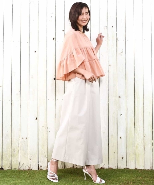 MK MICHEL KLEIN（エムケーミッシェルクラン）の「[撥水/洗える]ストレッチツイル プルオンワイドパンツ（その他パンツ・レディース・ブラウン/ベージュ・38/36）」の20枚目の写真