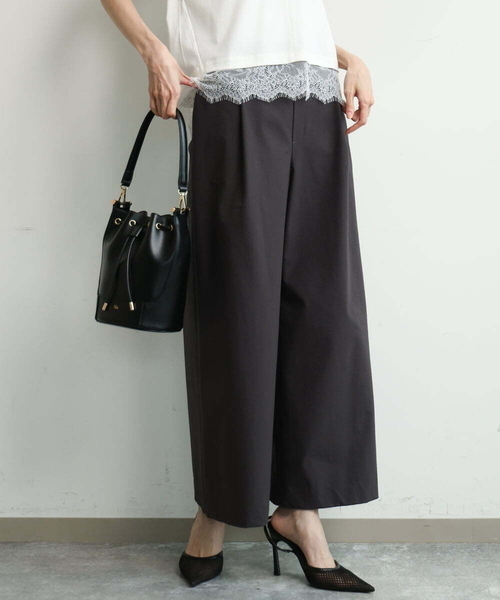 MK MICHEL KLEIN（エムケーミッシェルクラン）の「[撥水/洗える]ストレッチツイル プルオンワイドパンツ（その他パンツ・レディース・ブラウン/ベージュ・38/36）」の17枚目の写真