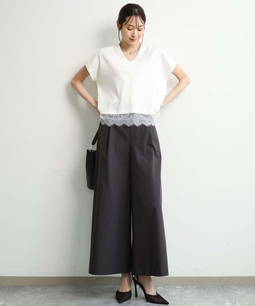 MK MICHEL KLEIN（エムケーミッシェルクラン）の「[撥水/洗える]ストレッチツイル プルオンワイドパンツ（その他パンツ・レディース・ブラウン/ベージュ・38/36）」の15枚目の写真