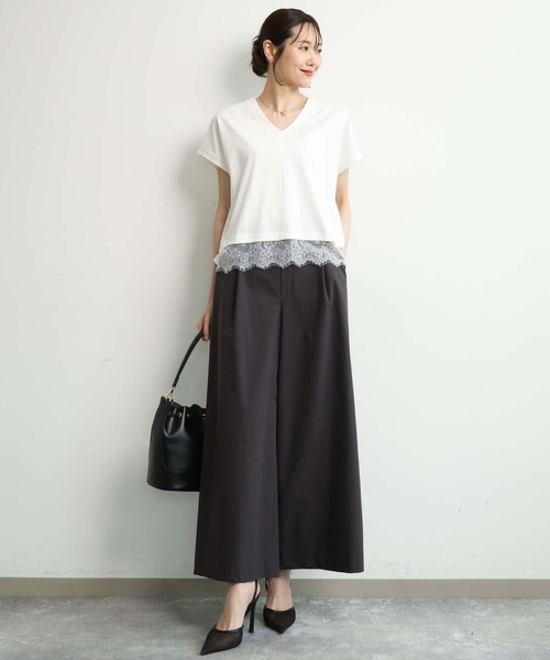 MK MICHEL KLEIN（エムケーミッシェルクラン）の「[撥水/洗える]ストレッチツイル プルオンワイドパンツ（その他パンツ・レディース・ブラウン/ベージュ・38/36）」の14枚目の写真