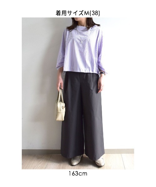 MK MICHEL KLEIN（エムケーミッシェルクラン）の「[撥水/洗える]ストレッチツイル プルオンワイドパンツ（その他パンツ・レディース・ブラウン/ベージュ・38/36）」の3枚目の写真