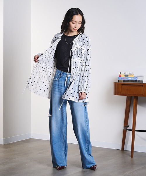 ROSE BUD（ローズバッド）の「FRILL BLOUSE（シャツ/ブラウス・レディース・ブラック/ホワイト・ONE SIZE）」の12枚目の写真