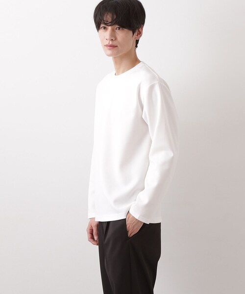 THE SHOP TK (ザ ショップ ティーケー )の「【首元にさりげないアクセント】ステッチダンボールプルオーバー(Tシャツ/カットソー・メンズ・ベビーピンク/オフホワイト/ブラック・02/03/04)」の16枚目の写真