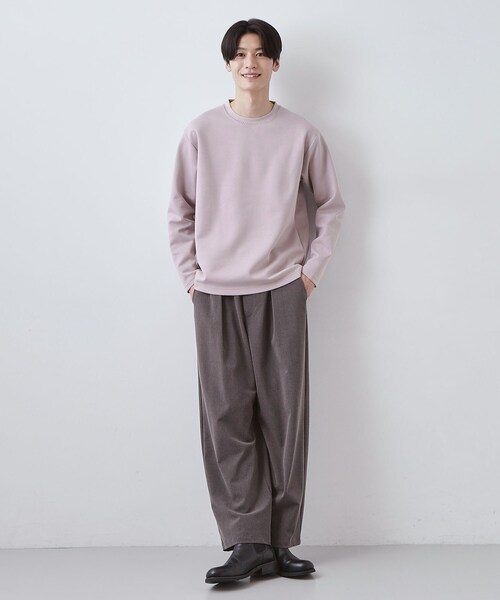 THE SHOP TK (ザ ショップ ティーケー )の「【首元にさりげないアクセント】ステッチダンボールプルオーバー(Tシャツ/カットソー・メンズ・ベビーピンク/オフホワイト/ブラック・02/03/04)」の13枚目の写真