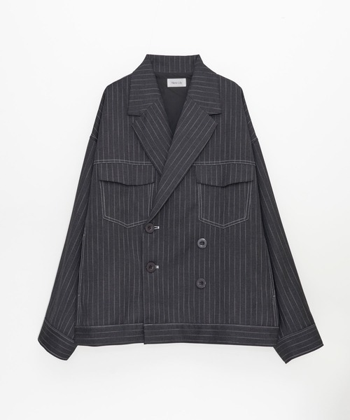 Nora Lily(ノラリリー)の「【Nora Lily】Pin Stripe Easy Double Jacket(テーラードジャケット・メンズ・インディゴブルー/ブラック・FREE)」の13枚目の写真