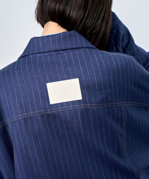 Nora Lily(ノラリリー)の「【Nora Lily】Pin Stripe Easy Double Jacket(テーラードジャケット・メンズ・インディゴブルー/ブラック・FREE)」の22枚目の写真