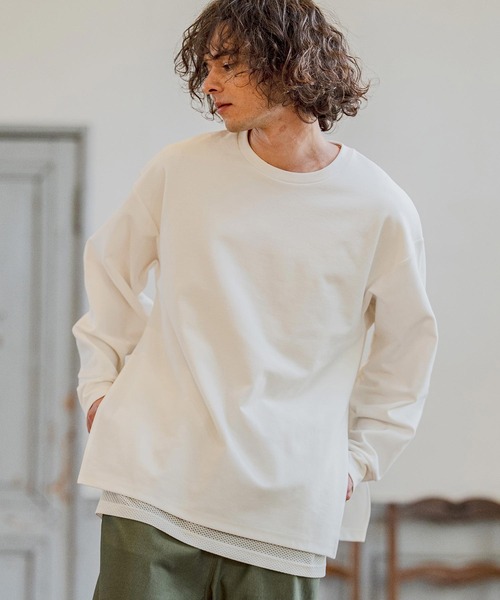 ホワイトカットソー WEB限定】JUST fit ポンチ 半袖 Tシャツ カットソー -汗染み防止-（T