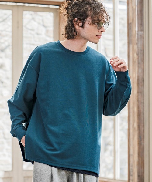 CAMBIO(カンビオ)の「mlt5590- メッシュレイヤードカットソー(Tシャツ/カットソー・メンズ・ホワイト/ブラック/ブルー・M/L/XL)」の9枚目の写真