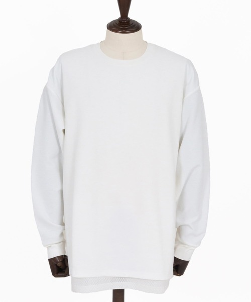 mlt5590- メッシュレイヤードカットソー（Tシャツ/カットソー