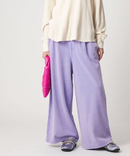 CITEN（シテン）の「＜CITEN＞ヴィンテージライクスウェットロゴパンツ（スウェットパンツ・レディース・ブラック/ライトブルー・S/M）」の2枚目の写真