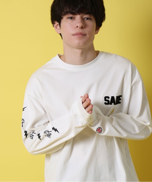 JACKROSE（ジャックローズ）の「YOIDORE KAMINARISAMA ﾛﾝ TEE（Tシャツ/カットソー・メンズ・ブラック/ホワイト・M/XL/L）」の2枚目の写真