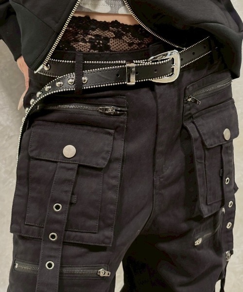 Never mind the XU(ネバーマインドザエックスユー)の「【Never mind the XU】studs belt / 【ネバーマインド ザ エックスユー】スタッズベルト(ベルト・メンズ・ブラック/アイボリー・ONE SIZE)」の11枚目の写真