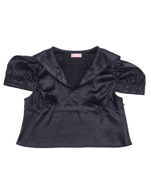 lilLilly（リルリリー）の「サテンドットセーラーブラウス（シャツ/ブラウス・レディース・ブラック/ホワイト/ブルー・FREE）」の18枚目の写真