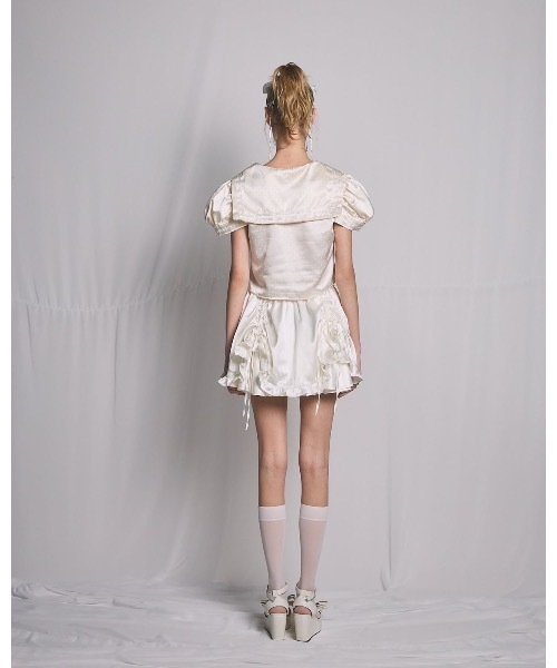 lilLilly（リルリリー）の「サテンドットセーラーブラウス（シャツ/ブラウス・レディース・ブラック/ホワイト/ブルー・FREE）」の5枚目の写真