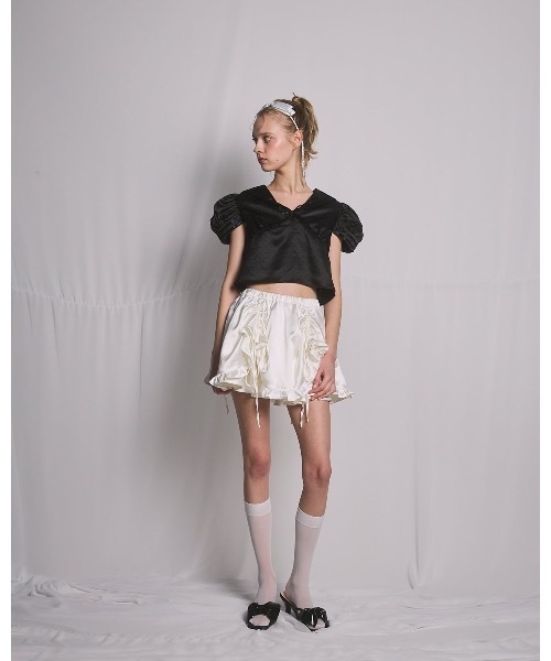 lilLilly（リルリリー）の「サテンドットセーラーブラウス（シャツ/ブラウス・レディース・ブラック/ホワイト/ブルー・FREE）」の9枚目の写真