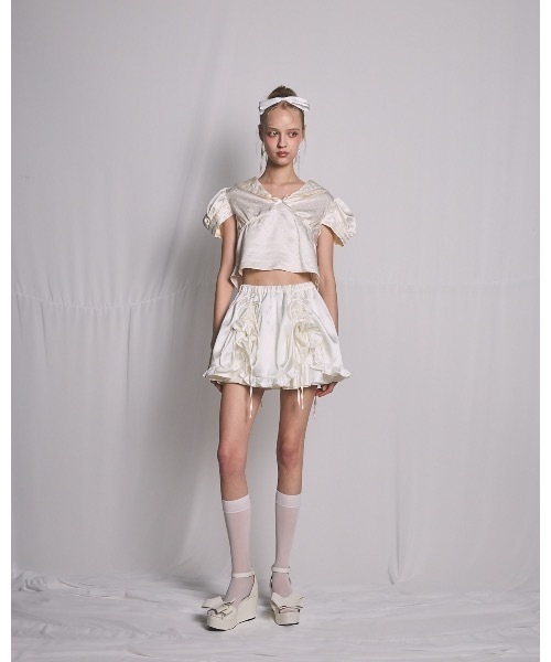 lilLilly（リルリリー）の「サテンドットセーラーブラウス（シャツ/ブラウス・レディース・ブラック/ホワイト/ブルー・FREE）」の12枚目の写真