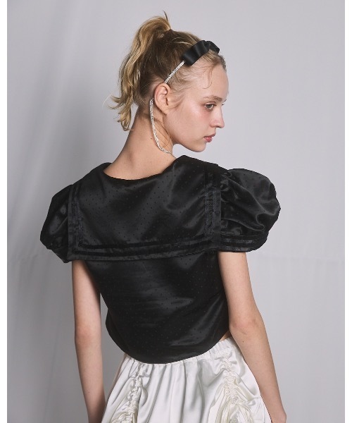 lilLilly（リルリリー）の「サテンドットセーラーブラウス（シャツ/ブラウス・レディース・ブラック/ホワイト/ブルー・FREE）」の13枚目の写真