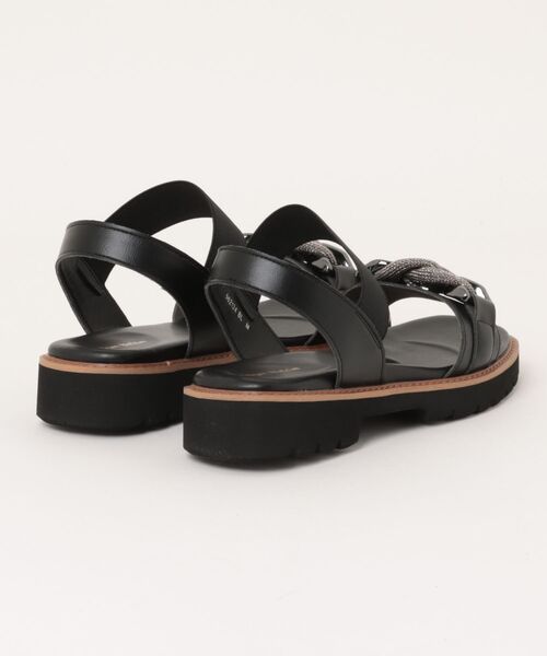 Bridget Birkin（ブリジットバーキン）の「【Bridget Birkin】キラキラチェーンアクセントサンダル(562124)（サンダル・レディース・ブラック/アイボリー/シルバー・M/L/S）」の4枚目の写真