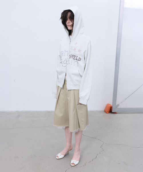 LCDC TM(エルシーディーシーティーエム)の「PRINTED HOOD ZIP-UP (LIGHT BEIGE)(パーカー・レディース・その他・OS)」の8枚目の写真