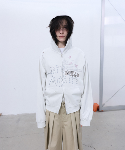 LCDC TM(エルシーディーシーティーエム)の「PRINTED HOOD ZIP-UP (LIGHT BEIGE)(パーカー・レディース・その他・OS)」の3枚目の写真