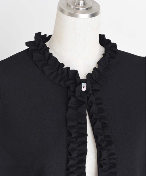 Eimee Law（エイミーロウ）の「フリルトリミングボンディングベスト（ベスト・レディース・ネイビー/ブラック・FREE）」の17枚目の写真