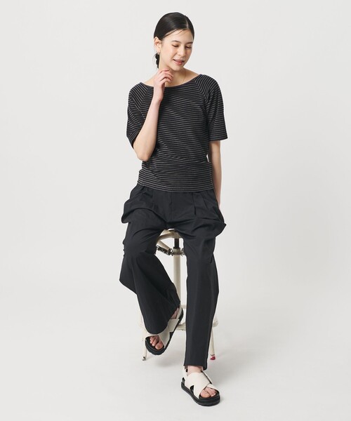 BEAUTY&YOUTH UNITED ARROWS(ビューティーアンドユースユナイテッドアローズ)の「コットン パイルボーダー 5分袖カットソー(Tシャツ/カットソー・レディース・クリーム/ライトブルー/ダークグレー・FREE)」の10枚目の写真