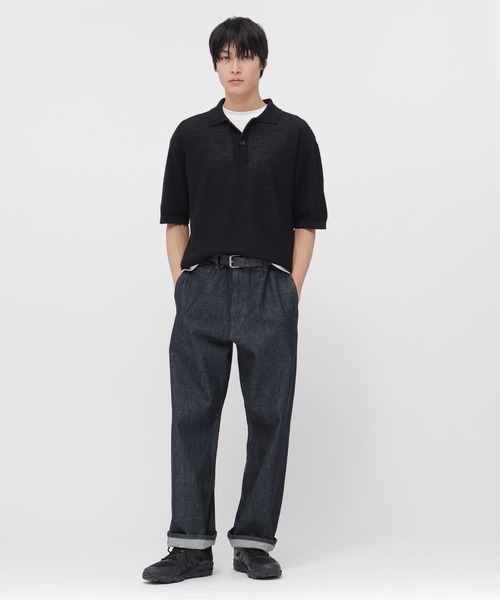 MARGARET HOWELL（マーガレットハウエル）の「COTTON RAMIE PIQUE（ニット/セーター・メンズ・オフホワイト/ブラック・LARGE/MEDIUM）」の6枚目の写真