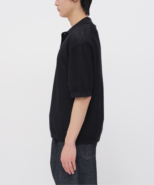 MARGARET HOWELL（マーガレットハウエル）の「COTTON RAMIE PIQUE（ニット/セーター・メンズ・オフホワイト/ブラック・LARGE/MEDIUM）」の7枚目の写真