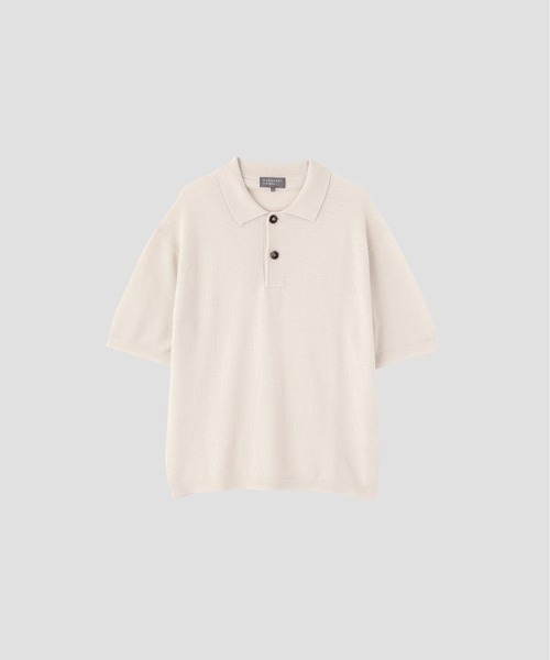 MARGARET HOWELL（マーガレットハウエル）の「COTTON RAMIE PIQUE（ニット/セーター・メンズ・オフホワイト/ブラック・LARGE/MEDIUM）」の4枚目の写真
