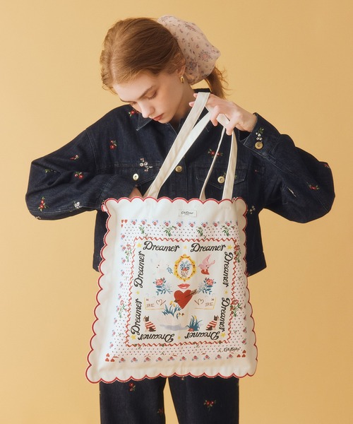 Cath Kidston(キャスキッドソン)の「スカラップトートバッグ Dreamer(トートバッグ・レディース・ブルー/ブラウン/アイボリー・FREE)」の1枚目の写真