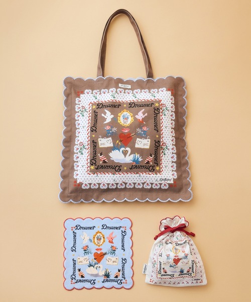 Cath Kidston(キャスキッドソン)の「スカラップトートバッグ Dreamer(トートバッグ・レディース・ブルー/ブラウン/アイボリー・FREE)」の15枚目の写真