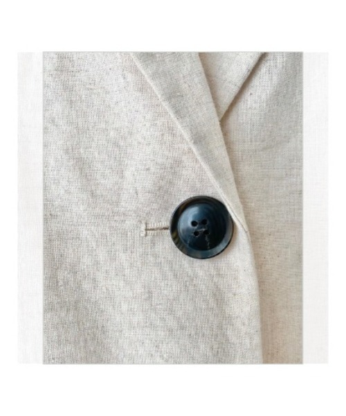 KALENO(カレノ)の「half sleeve linen jk(テーラードジャケット・レディース・ブルー/ベージュ・FREE)」の6枚目の写真