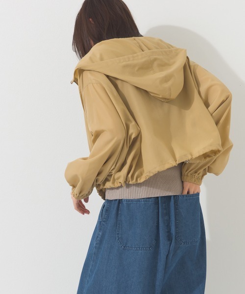 OMNES(オムネス)の「シアーテックコットン フード長袖シャツブルゾン 花粉リリース付(ブルゾン・レディース・ネイビー/ベージュ/オリーブ/アイボリー・FREE)」の18枚目の写真