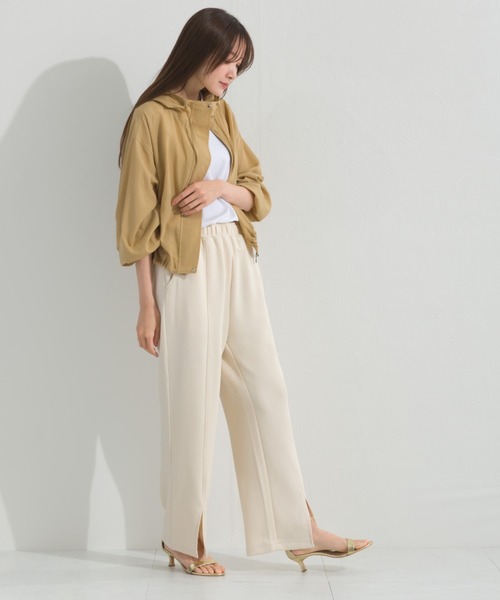 OMNES(オムネス)の「シアーテックコットン フード長袖シャツブルゾン 花粉リリース付(ブルゾン・レディース・ネイビー/ベージュ/オリーブ/アイボリー・FREE)」の7枚目の写真