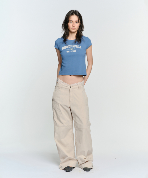 SUNBURNPROJECT(サンバーンプロジェクト)の「BUTTON TAB COTTON PANTS, LIGHT BEIGE(その他パンツ・レディース・その他・SMALL/MEDIUM)」の1枚目の写真