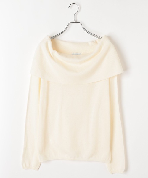 BAYFLOW（ベイフロー）の「オフショルフラップニットプルオーバー（ニット/セーター・レディース・ブラウン/オフホワイト/グレー・FREE）」の19枚目の写真