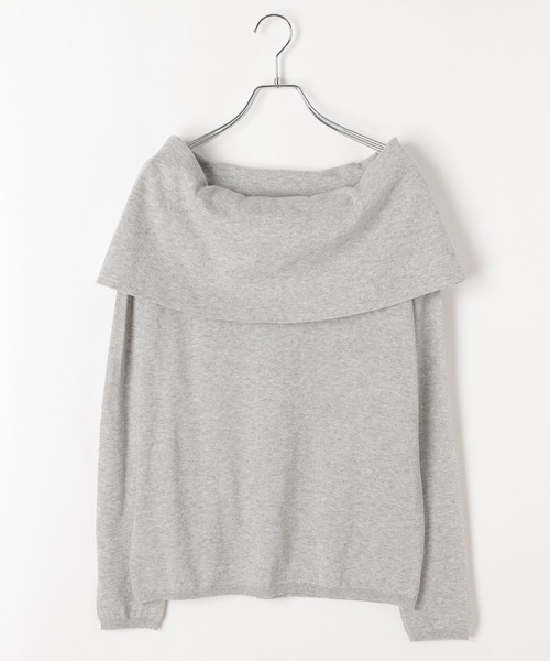 BAYFLOW（ベイフロー）の「オフショルフラップニットプルオーバー（ニット/セーター・レディース・ブラウン/オフホワイト/グレー・FREE）」の20枚目の写真