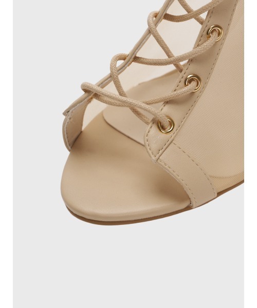 EIMY ISTOIRE（エイミーイストワール）の「シアーレースアップショートブーツ（ブーツ・レディース・ベージュ/ブラック・L/M/S）」の16枚目の写真